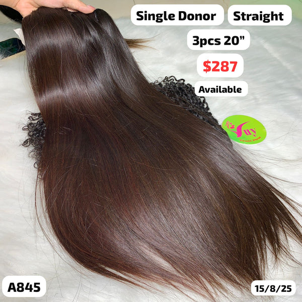 3pcs 20" Straight single donor hair (A845)