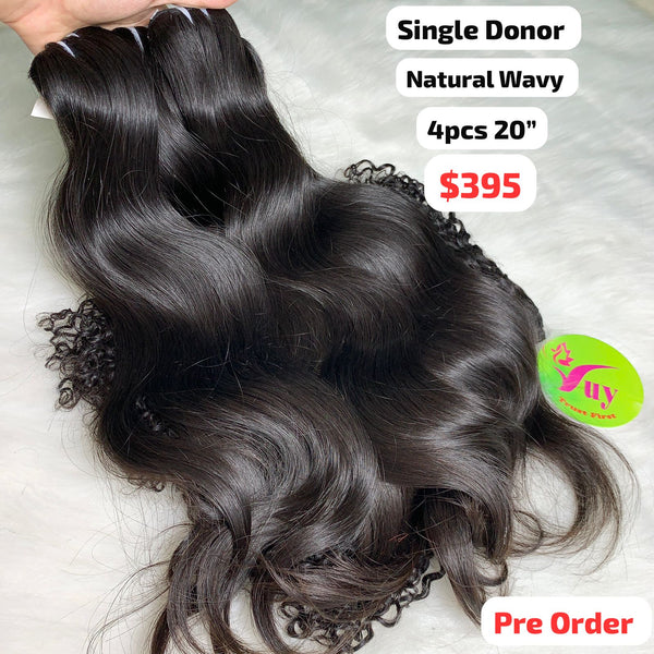 [PRE-ORDER] 4pcs 20"&nbsp;Natural wave single donor hair