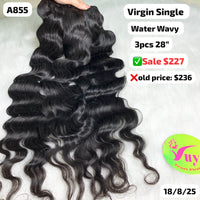 3pcs 28" Water wave single drawn virgin hair (A855)
