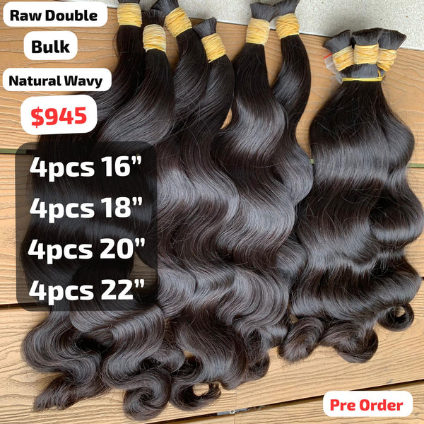 [PRE-ORDER] DEAL 16pcs bulk natural wave double drawn raw hair from 16" to 22"