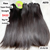 DEAL 10pcs 14" Straight super double drawn raw hair (A870)