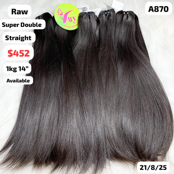 DEAL 10pcs 14" Straight super double drawn raw hair (A870)