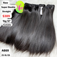 DEAL 10pcs 12" Straight super double drawn raw hair (A869)
