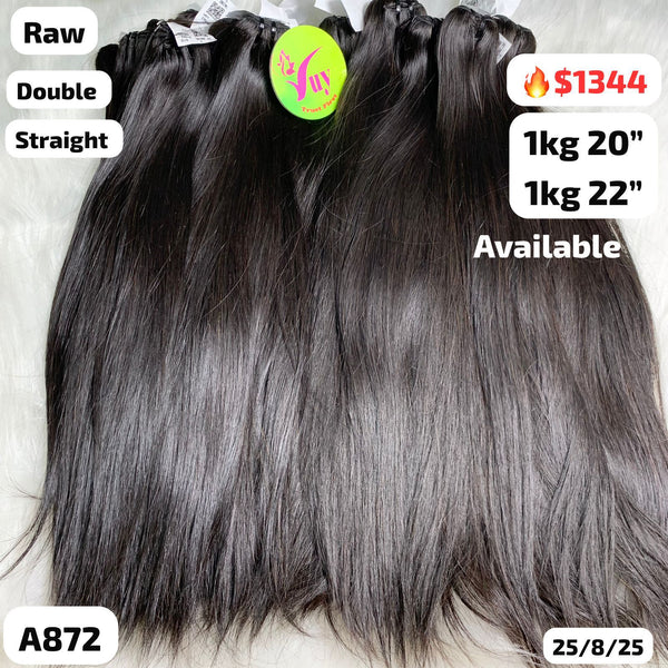 DEAL 20pcs Straight double drawn raw hair: 10pcs 20" and 10pcs 22" (A872)