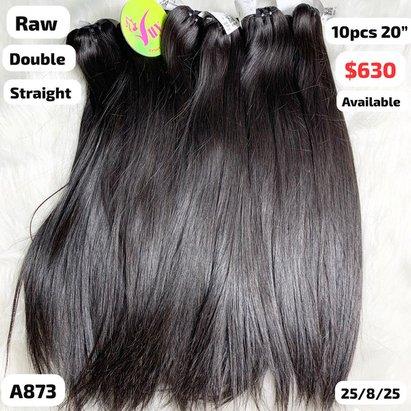 DEAL 10pcs 20" Straight double drawn raw hair (A873)