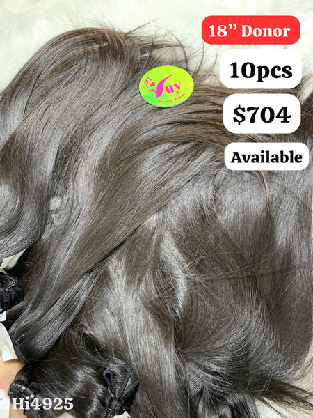 10pcs 18" straight single donor hair (HI4925)