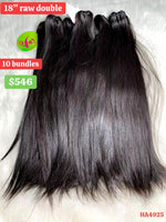 10pcs 18" straight double drawn raw hair (HA4925)