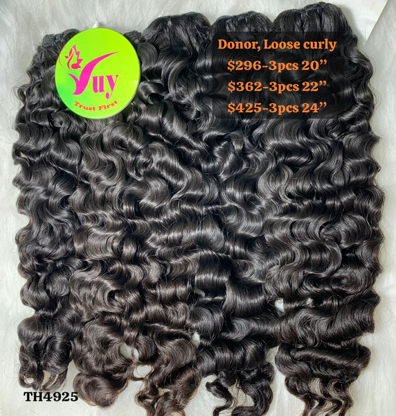 3pcs loose curly single donor hair (TH4925)
