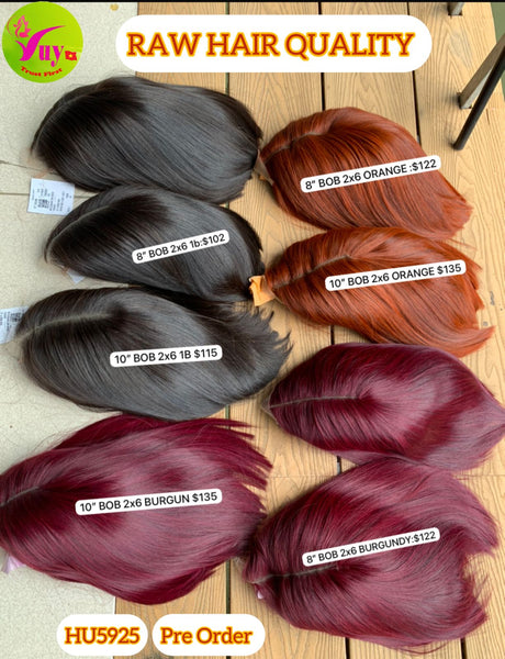 [PRE-ORDER] Bob wig from raw hair (HU5925)
