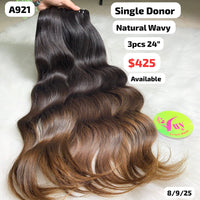 3pcs 24" Natural wave single donor hair light end (A921)