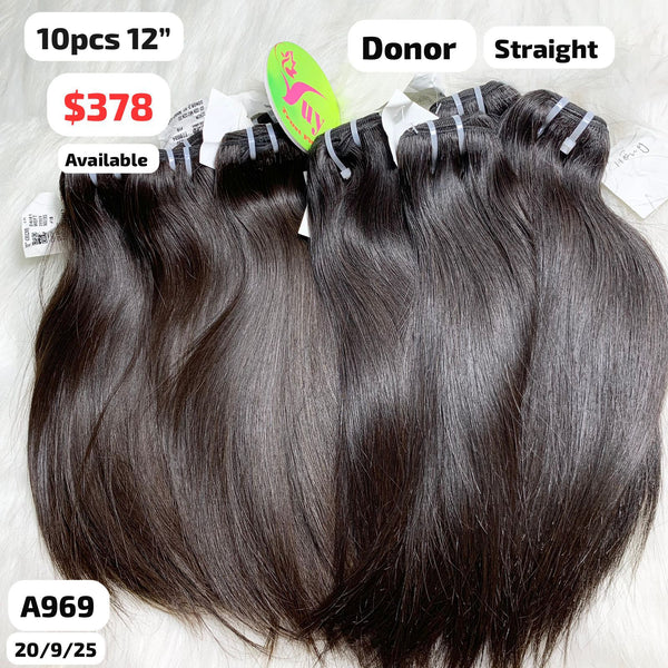 DEAL 10pcs 12" Straight single donor hair (A969)