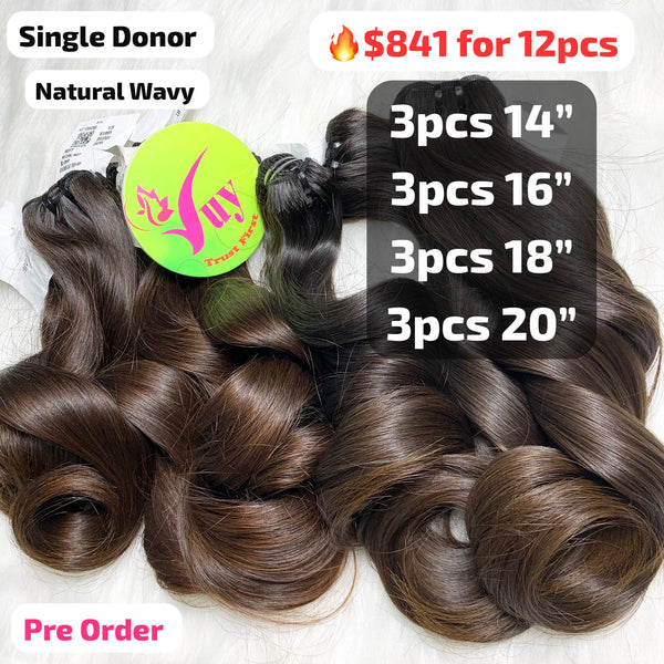 [PRE-ORDER] DEAL 12pcs 14" to 20" Natural wave single donor hair