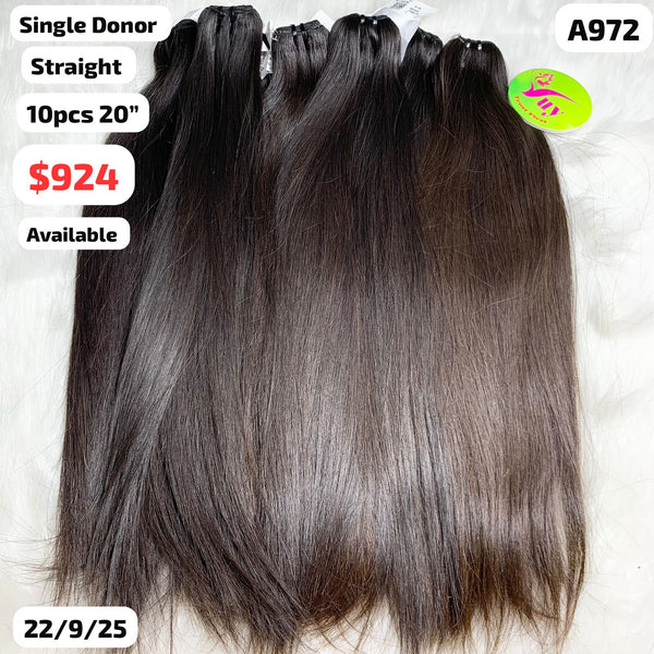 DEAL 10pcs 20" Straight single donor hair (A972)