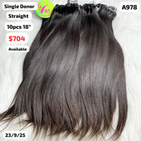 DEAL 10pcs 18" Straight single donor hair (A978)