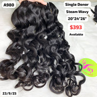 20"24"26" Steam wave single donor hair (A980)