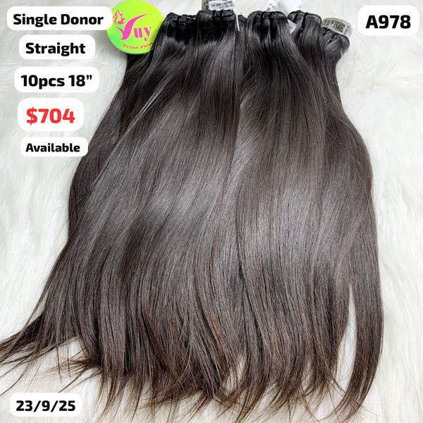 DEAL 10pcs 18" Straight single donor hair (A978)