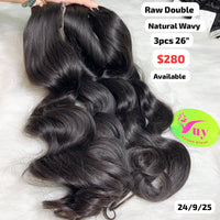 3pcs 26" Natural wave double drawn raw hair