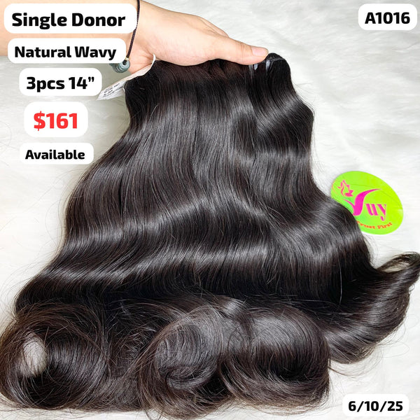 3pcs 14" Natural wave single donor hair (A1016)