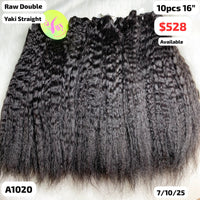 DEAL 10pcs 16" Yaki straight double drawn raw hair (A1020)
