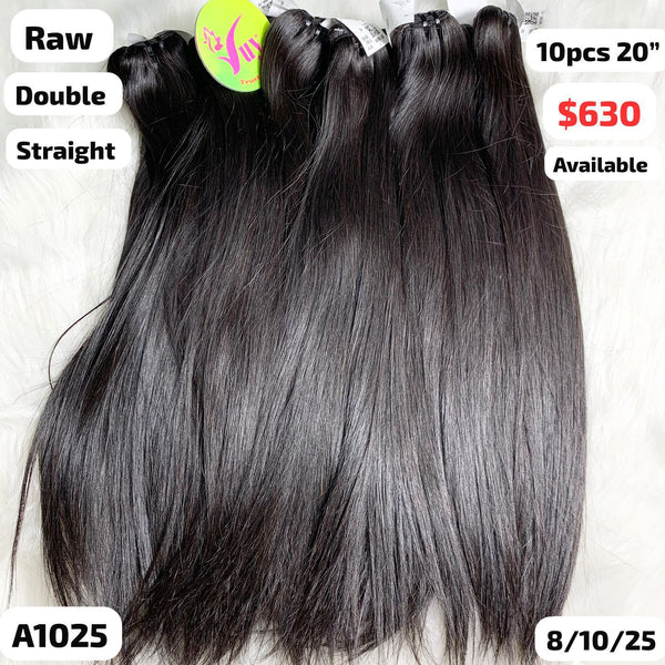 DEAL 10pcs 20" Straight double drawn raw hair (A1025)