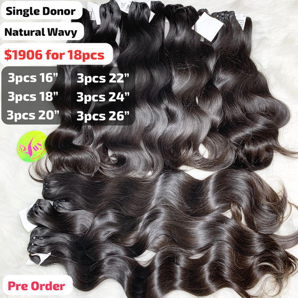 [PRE-ORDER] DEAL 18pcs 16" to 26" Natural wave single donor hair