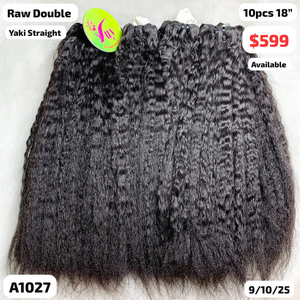 DEAL 10pcs 18" Yaki straight double drawn raw hair (A1027)