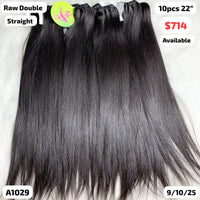 DEAL 10pcs 22" Straight double drawn raw hair (A1029)