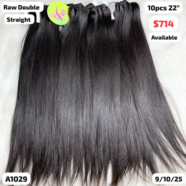 DEAL 10pcs 22" Straight double drawn raw hair (A1029)