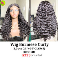 [PRE-ORDER] 24" 5x5 closure wig Burmese curly (from 2.5pcs 24" and 20" 5x5 closure raw hair)