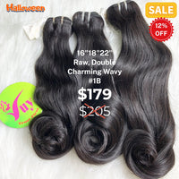 16"18"22" Charming wave double drawn raw hair