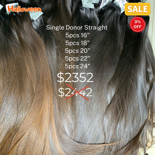 DEAL 25pcs 16" to 24" straight single donor hair