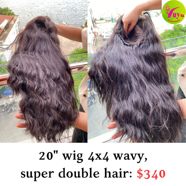 20" Wig 4x4 Wavy Super Double Hair