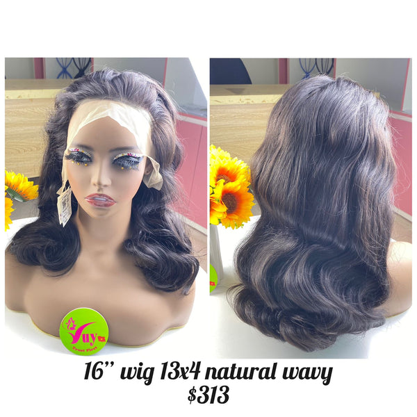 16" Wig Frontal 13x4 Natural Wavy (W69)