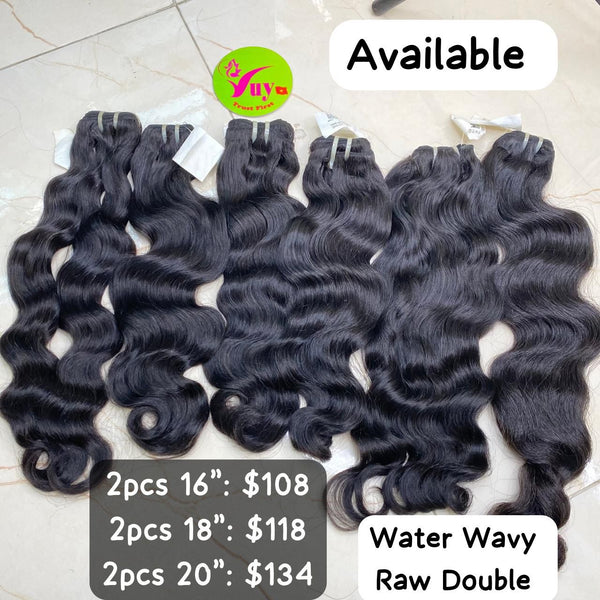 2pcs 16" Water Wavy Raw Double