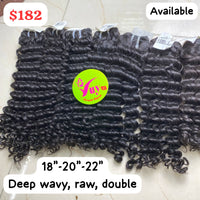 18" 20" 22" Deep Wavy Raw Double