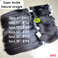 8" 3pcs Super Double Natural Straight (A65)