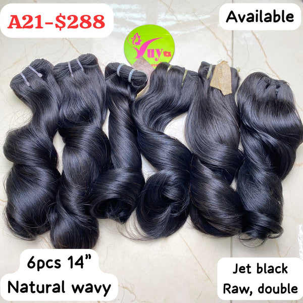 6 pcs 14" Natural Wavy ( A21 )