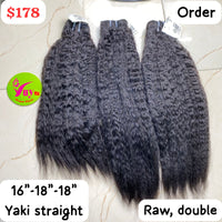 16" 18" 18" Kinky Curly Raw Double