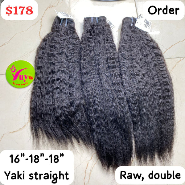16" 18" 18" Kinky Curly Raw Double