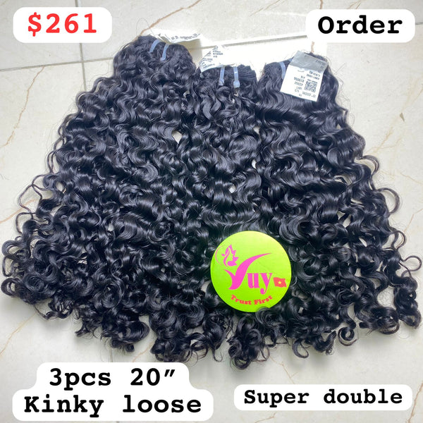 3pcs 20" Kinky Loose Super Double