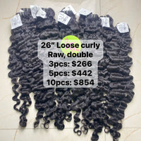 3pcs 62" Loose Curly Raw Double