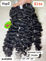 22" 24" 26 " Burmese Tight Curly Double