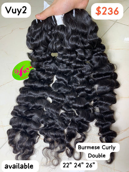 22" 24" 26 " Burmese Tight Curly Double