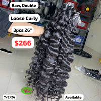 3pcs 26" loose curly raw hair
