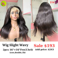 [EASTER SALE] 16" 13x4 frontal wig Slight wave (made from 2pcs 16" and 16" 13x4 frontal double drawn raw hair) (S14)