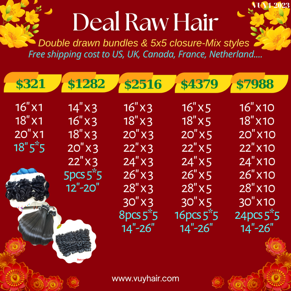 Raw hair bundle and 5x5 closure matching deals-Super good price