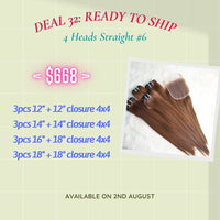 Vietnamese straight double color #6  hair available instock: 12 bundles +4 closure 4x4