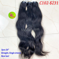 3pcs 26" Straight, Single Drawn, Raw hair (C102)
