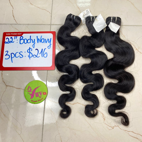 3pcs 22" Body Wavy, Double Drawn, Raw hair (C114)