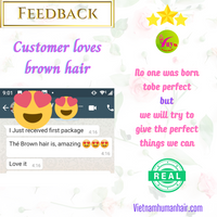 Customer praise when receiving hair .